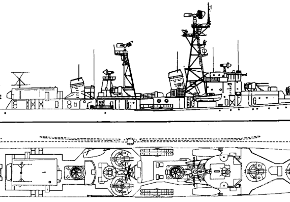 USSR destroyer Project 56E Neuderzhimmy 1960 [Kildin-class Destroyer] - drawings, dimensions, pictures